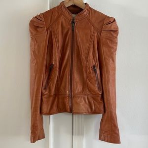 Hinge Tawny Brown Leather Jacket